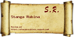 Stanga Rubina névjegykártya